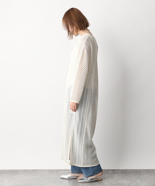 A part by(アパートバイ)の「Coメッシュパッチワークワンピース 266235(ワンピース・レディース・ブラック/アイボリー・FREE)」の9枚目の写真