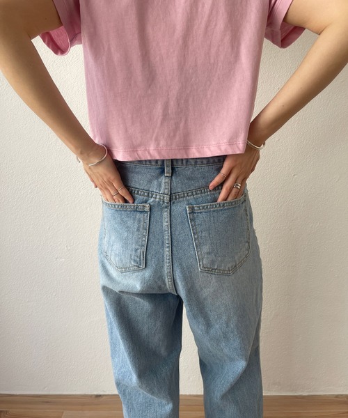 wee9s(ウィークス)の「my friend denim / ハイウエストマイフレンドブルーデニム(デニムパンツ・レディース・ブルー・S/M)」の3枚目の写真