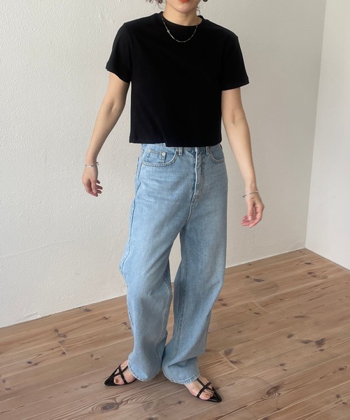 wee9s(ウィークス)の「my friend denim / ハイウエストマイフレンドブルーデニム(デニムパンツ・レディース・ブルー・S/M)」の7枚目の写真