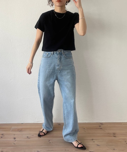 wee9s(ウィークス)の「my friend denim / ハイウエストマイフレンドブルーデニム(デニムパンツ・レディース・ブルー・S/M)」の8枚目の写真