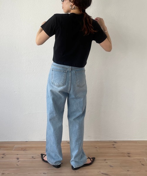 wee9s(ウィークス)の「my friend denim / ハイウエストマイフレンドブルーデニム(デニムパンツ・レディース・ブルー・S/M)」の10枚目の写真