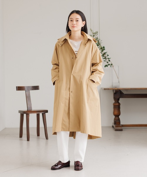 collex（コレックス）の「微撥水フード取り外しコート（ステンカラーコート・レディース・ブラック/ベージュ/オフホワイト・フリー）」の3枚目の写真