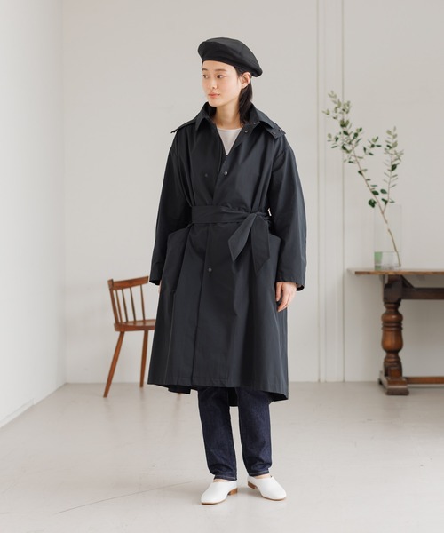 collex（コレックス）の「微撥水フード取り外しコート（ステンカラーコート・レディース・ブラック/ベージュ/オフホワイト・フリー）」の5枚目の写真