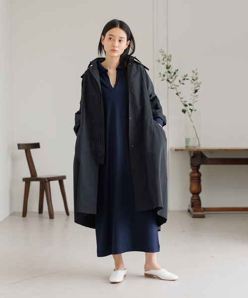 collex（コレックス）の「微撥水フード取り外しコート（ステンカラーコート・レディース・ブラック/ベージュ/オフホワイト・フリー）」の7枚目の写真