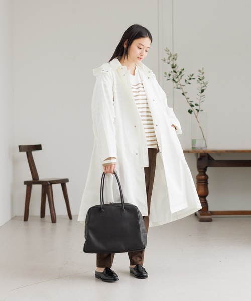 collex（コレックス）の「微撥水フード取り外しコート（ステンカラーコート・レディース・ブラック/ベージュ/オフホワイト・フリー）」の9枚目の写真