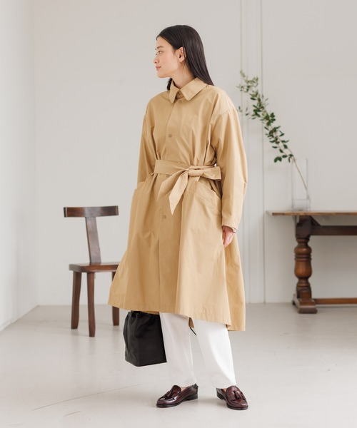 collex（コレックス）の「微撥水フード取り外しコート（ステンカラーコート・レディース・ブラック/ベージュ/オフホワイト・フリー）」の13枚目の写真