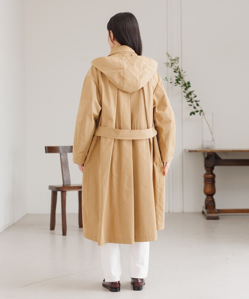 collex（コレックス）の「微撥水フード取り外しコート（ステンカラーコート・レディース・ブラック/ベージュ/オフホワイト・フリー）」の17枚目の写真
