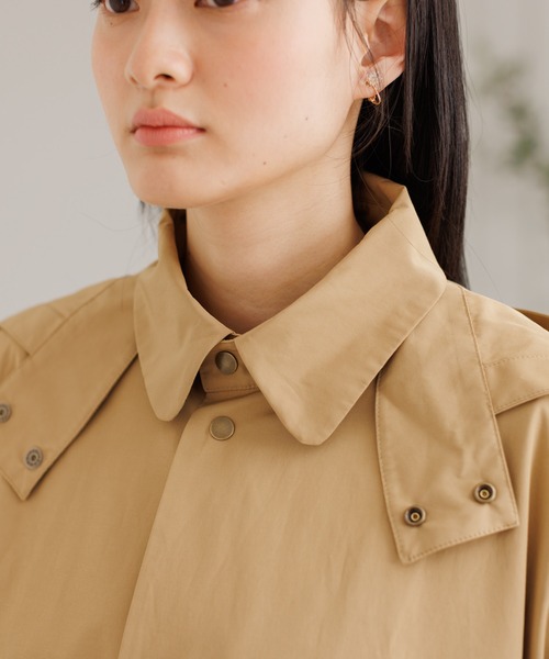 collex（コレックス）の「微撥水フード取り外しコート（ステンカラーコート・レディース・ブラック/ベージュ/オフホワイト・フリー）」の18枚目の写真