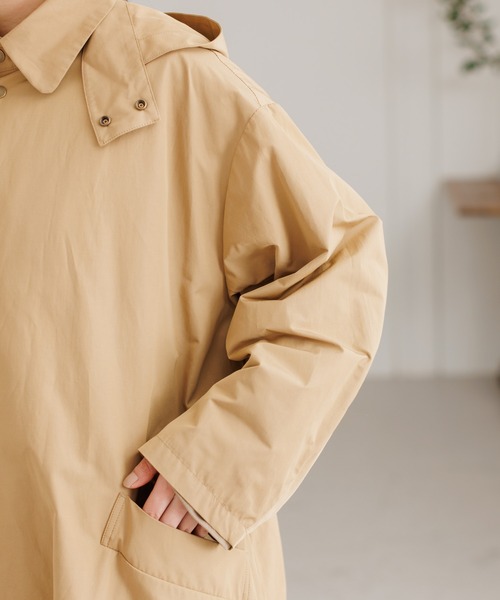 collex（コレックス）の「微撥水フード取り外しコート（ステンカラーコート・レディース・ブラック/ベージュ/オフホワイト・フリー）」の21枚目の写真