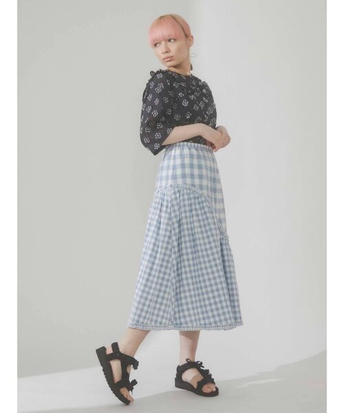 merry jenny（メリージェニー）の「フリルカラーおはなシアーブラウス（シャツ/ブラウス・レディース・ブラック/オフホワイト・FREE）」の16枚目の写真