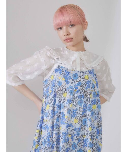 merry jenny（メリージェニー）の「フリルカラーおはなシアーブラウス（シャツ/ブラウス・レディース・ブラック/オフホワイト・FREE）」の17枚目の写真