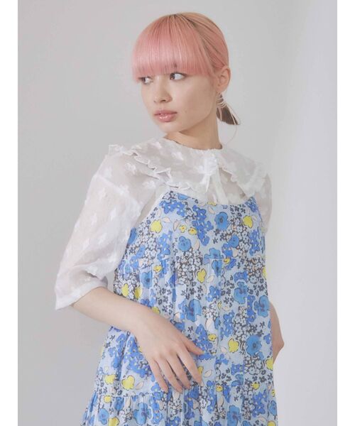 merry jenny（メリージェニー）の「フリルカラーおはなシアーブラウス（シャツ/ブラウス・レディース・ブラック/オフホワイト・FREE）」の18枚目の写真