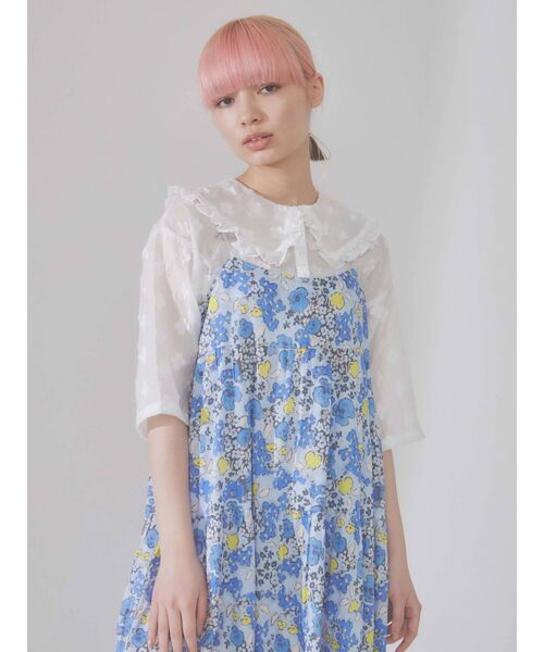 merry jenny（メリージェニー）の「フリルカラーおはなシアーブラウス（シャツ/ブラウス・レディース・ブラック/オフホワイト・FREE）」の20枚目の写真