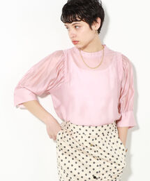 ◇【WEB限定】シアー袖タックブラウス