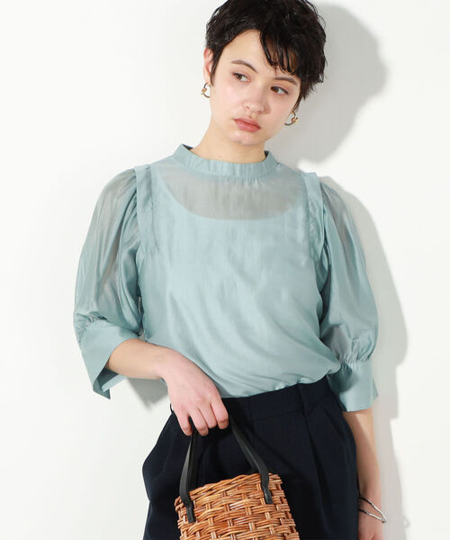 NOLLEY’S（ノーリーズ）の「◇【WEB限定】シアー袖タックブラウス（シャツ/ブラウス・レディース・ライトブルー/ブラック/ラベンダー/ベビーピンク・FREE）」の8枚目の写真