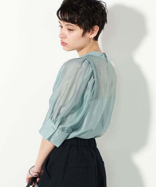 NOLLEY’S（ノーリーズ）の「◇【WEB限定】シアー袖タックブラウス（シャツ/ブラウス・レディース・ライトブルー/ブラック/ラベンダー/ベビーピンク・FREE）」の5枚目の写真
