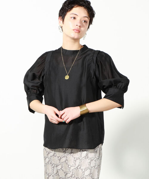 NOLLEY’S（ノーリーズ）の「◇【WEB限定】シアー袖タックブラウス（シャツ/ブラウス・レディース・ライトブルー/ブラック/ラベンダー/ベビーピンク・FREE）」の14枚目の写真