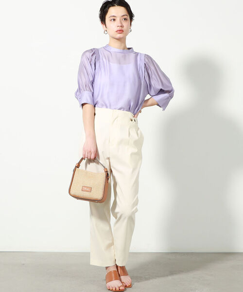 NOLLEY’S（ノーリーズ）の「◇【WEB限定】シアー袖タックブラウス（シャツ/ブラウス・レディース・ライトブルー/ブラック/ラベンダー/ベビーピンク・FREE）」の7枚目の写真