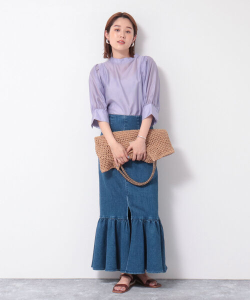 NOLLEY’S（ノーリーズ）の「◇【WEB限定】シアー袖タックブラウス（シャツ/ブラウス・レディース・ライトブルー/ブラック/ラベンダー/ベビーピンク・FREE）」の12枚目の写真