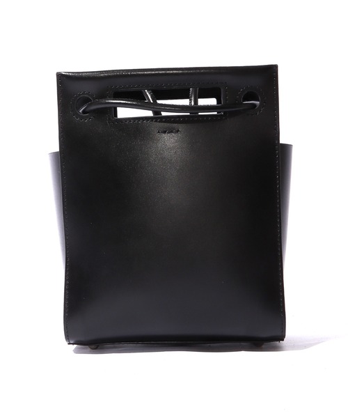 YAHKI トリオ スクエア ショルダーバッグ ブラック YAHKI（ヤーキ）の「YAHKI/ヤーキ SHOULDER BAG(SMALL) スクエア