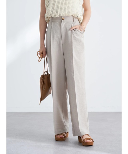 earth music&ecology(アースミュージックアンドエコロジー)の「ストレートワイドパンツ(その他パンツ・レディース・テラコッタ/オリーブ/ライトベージュ・S/M)」の4枚目の写真