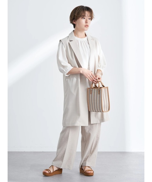 earth music&ecology(アースミュージックアンドエコロジー)の「ストレートワイドパンツ(その他パンツ・レディース・テラコッタ/オリーブ/ライトベージュ・S/M)」の6枚目の写真