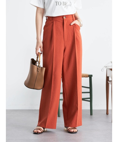 earth music&ecology(アースミュージックアンドエコロジー)の「ストレートワイドパンツ(その他パンツ・レディース・テラコッタ/オリーブ/ライトベージュ・S/M)」の10枚目の写真