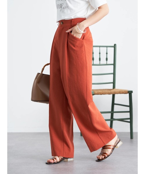 earth music&ecology(アースミュージックアンドエコロジー)の「ストレートワイドパンツ(その他パンツ・レディース・テラコッタ/オリーブ/ライトベージュ・S/M)」の11枚目の写真