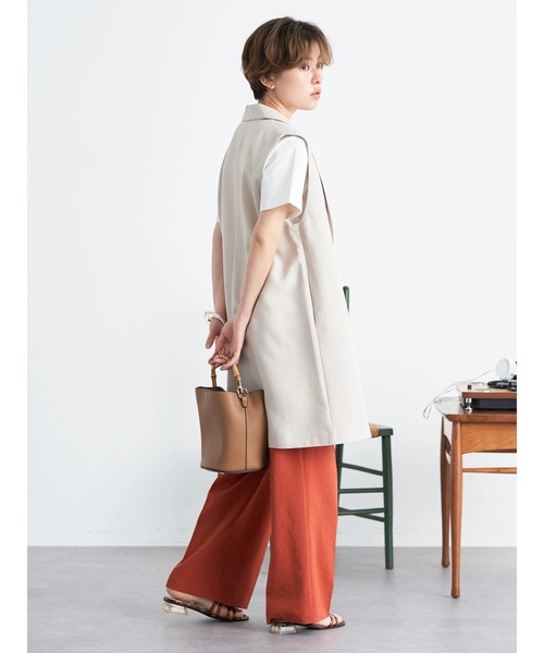 earth music&ecology(アースミュージックアンドエコロジー)の「ストレートワイドパンツ(その他パンツ・レディース・テラコッタ/オリーブ/ライトベージュ・S/M)」の14枚目の写真