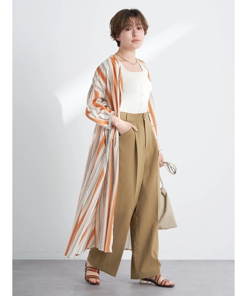 earth music&ecology(アースミュージックアンドエコロジー)の「ストレートワイドパンツ(その他パンツ・レディース・テラコッタ/オリーブ/ライトベージュ・S/M)」の16枚目の写真