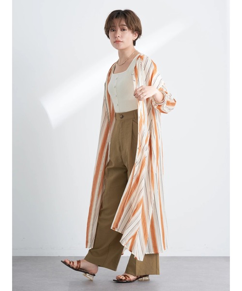 earth music&ecology(アースミュージックアンドエコロジー)の「ストレートワイドパンツ(その他パンツ・レディース・テラコッタ/オリーブ/ライトベージュ・S/M)」の17枚目の写真