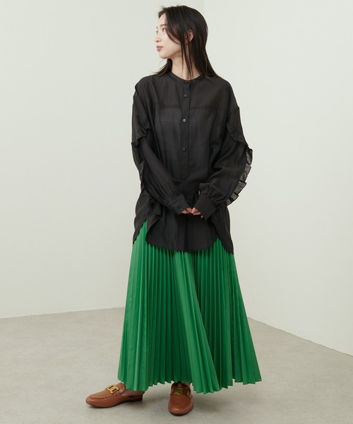 Lui's（ルイス）の「撥水アコーディオンプリーツスカート（スカート・レディース・グリーン/ブラック/イエロー・FREE）」の13枚目の写真