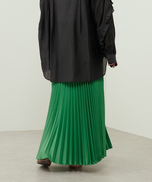 Lui's（ルイス）の「撥水アコーディオンプリーツスカート（スカート・レディース・グリーン/ブラック/イエロー・FREE）」の12枚目の写真