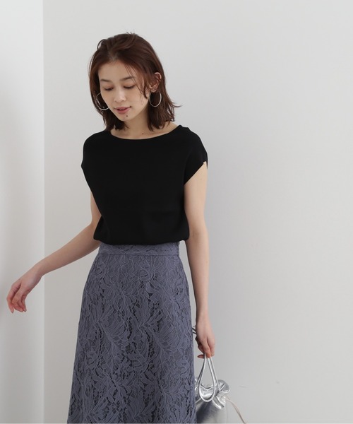 NATURAL BEAUTY BASIC(ナチュラルビューティーベーシック)の「総針ボートネックニット(ニット/セーター・レディース・ブラック/ベージュ/ピンク/オレンジ・MEDIUM)」の14枚目の写真