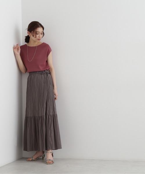 NATURAL BEAUTY BASIC(ナチュラルビューティーベーシック)の「総針ボートネックニット(ニット/セーター・レディース・ブラック/ベージュ/ピンク/オレンジ・MEDIUM)」の21枚目の写真