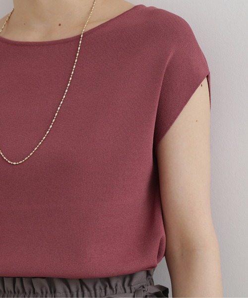 NATURAL BEAUTY BASIC(ナチュラルビューティーベーシック)の「総針ボートネックニット(ニット/セーター・レディース・ブラック/ベージュ/ピンク/オレンジ・MEDIUM)」の18枚目の写真