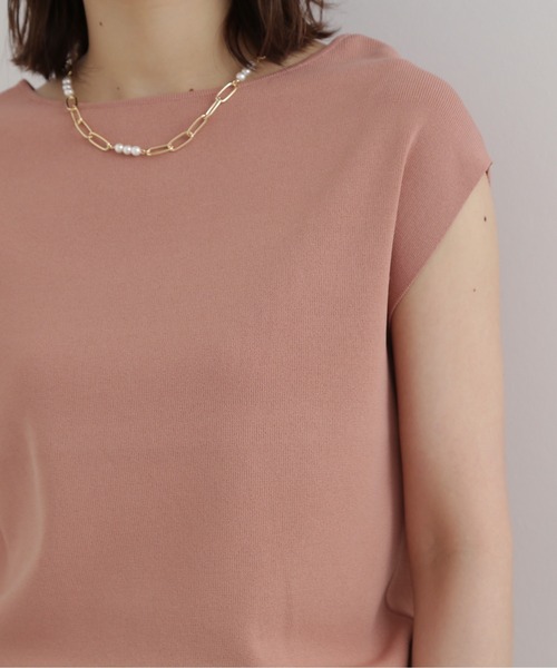 NATURAL BEAUTY BASIC(ナチュラルビューティーベーシック)の「総針ボートネックニット(ニット/セーター・レディース・ブラック/ベージュ/ピンク/オレンジ・MEDIUM)」の22枚目の写真