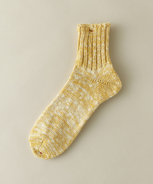 JOURNAL STANDARD J.S HOMESTEAD（ジャーナルスタンダードホームステッド）の「【j.s.homestead】リネンミックス スラブクオーターソックス（ソックス/靴下・メンズ・カーキ/アイボリー/コバルトブルー/スミクロ・FREE）」の4枚目の写真