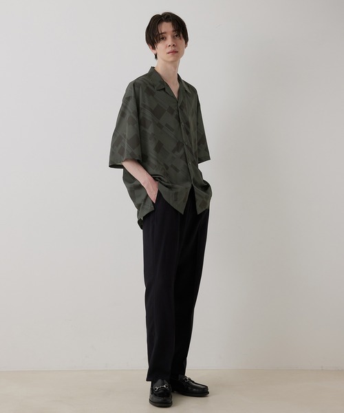 JUNRED（ジュンレッド）の「ジオメトリックオープンカラービッグシャツ（シャツ/ブラウス・メンズ・チャコールグレー/パープル系その他・S/M/L）」の14枚目の写真