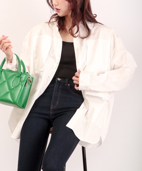 Revo.(レボ)の「Revo. 4ポケット ルーズシルエット長袖シャツ(シャツ/ブラウス・メンズ・ブラック/オリーブ/ホワイト・1/2)」の2枚目の写真