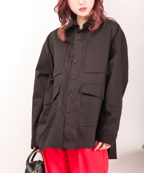 Revo.(レボ)の「Revo. 4ポケット ルーズシルエット長袖シャツ(シャツ/ブラウス・メンズ・ブラック/オリーブ/ホワイト・1/2)」の18枚目の写真