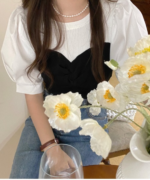 ibeul_（イベール）の「パフスリーブビスチェドッキングトップス（Tシャツ/カットソー・レディース・ブラック・FREE）」の10枚目の写真