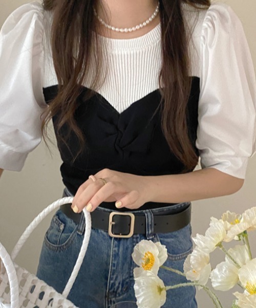 ibeul_（イベール）の「パフスリーブビスチェドッキングトップス（Tシャツ/カットソー・レディース・ブラック・FREE）」の11枚目の写真