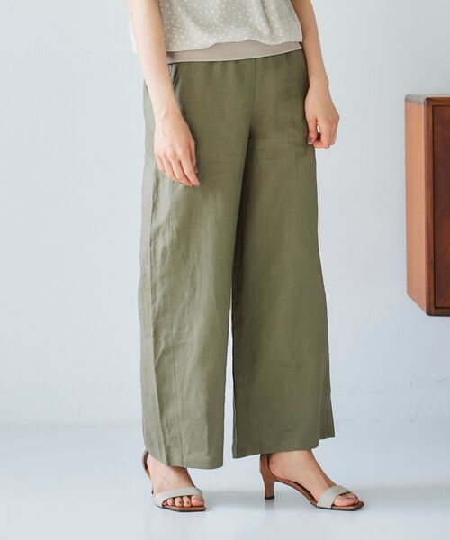 le.coeur blanc（ルクールブラン）の「麻ワイドクロップドパンツ（その他パンツ・レディース・ベージュ/グリーン/カーキオリーブ/ブルー・36/38）」の15枚目の写真