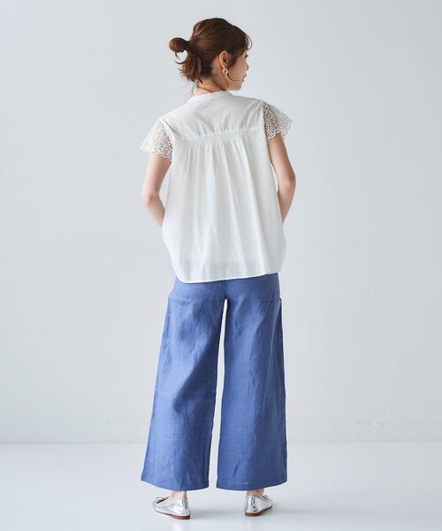 le.coeur blanc（ルクールブラン）の「麻ワイドクロップドパンツ（その他パンツ・レディース・ベージュ/グリーン/カーキオリーブ/ブルー・36/38）」の17枚目の写真