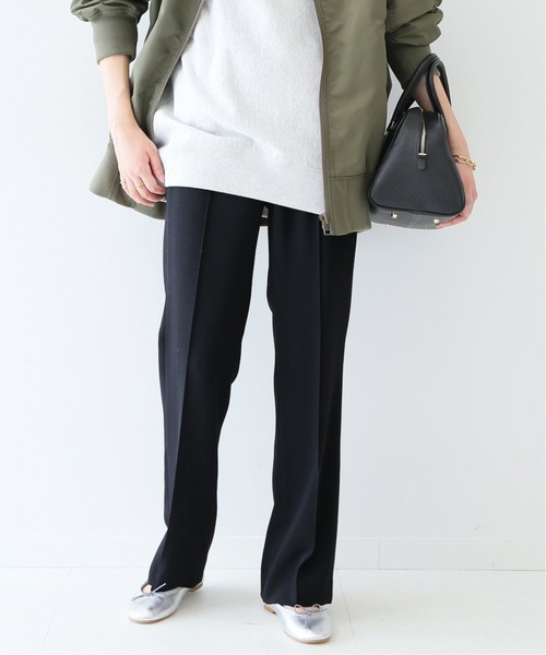 SLOBE IENA（スローブイエナ）の「《追加3》ピンタックセミフレアパンツ（その他パンツ・レディース・ネイビー/ブラック・34/36/38）」の12枚目の写真