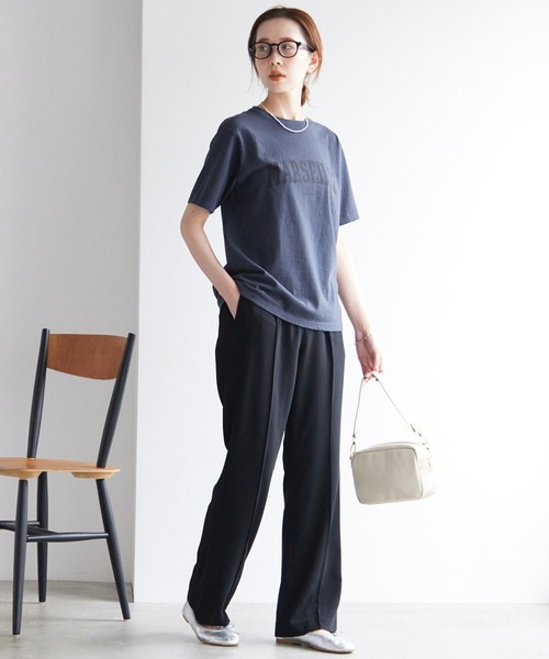 SLOBE IENA（スローブイエナ）の「《追加3》ピンタックセミフレアパンツ（その他パンツ・レディース・ネイビー/ブラック・34/36/38）」の21枚目の写真