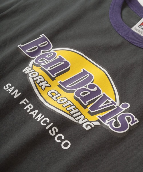 BEN DAVIS(ベンデイビス)の「【BEN DAVIS/ベンデイビス】ショップロゴ オーバルロゴTシャツ/ビッグシルエット/リンガーT(Tシャツ/カットソー・レディース・グレー系その他/ホワイト/アッシュグレー/グリーン/チャコールグレー・M/L/XL)」の8枚目の写真
