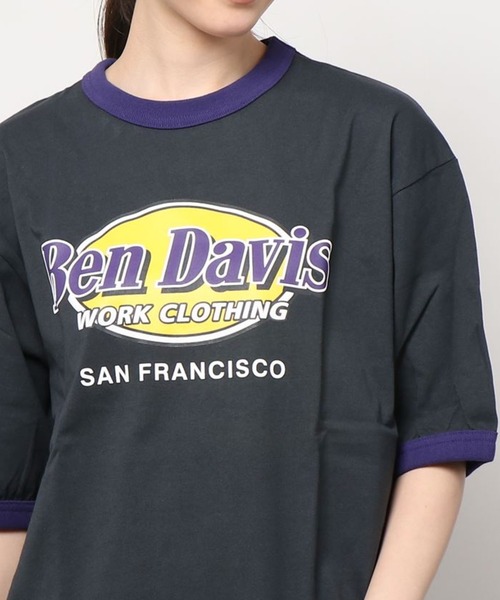 BEN DAVIS(ベンデイビス)の「【BEN DAVIS/ベンデイビス】ショップロゴ オーバルロゴTシャツ/ビッグシルエット/リンガーT(Tシャツ/カットソー・レディース・グレー系その他/ホワイト/アッシュグレー/グリーン/チャコールグレー・M/L/XL)」の13枚目の写真