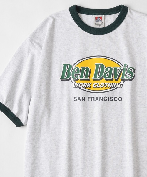 BEN DAVIS(ベンデイビス)の「【BEN DAVIS/ベンデイビス】ショップロゴ オーバルロゴTシャツ/ビッグシルエット/リンガーT(Tシャツ/カットソー・レディース・グレー系その他/ホワイト/アッシュグレー/グリーン/チャコールグレー・M/L/XL)」の22枚目の写真